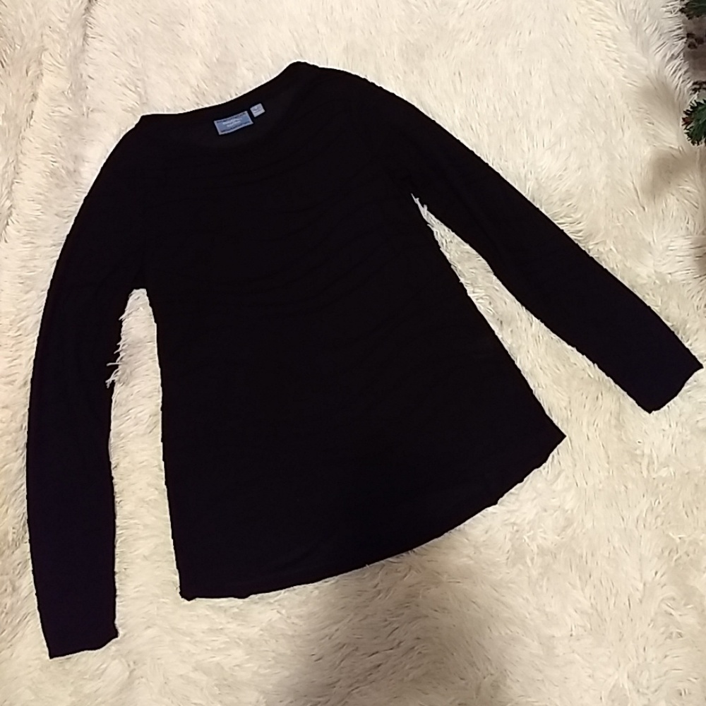 Black Long Sleeve Top Small Vera Wang